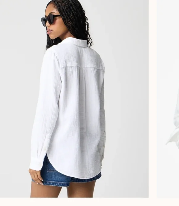 J. Crew White Textured Shirt - Picture 2 of 8